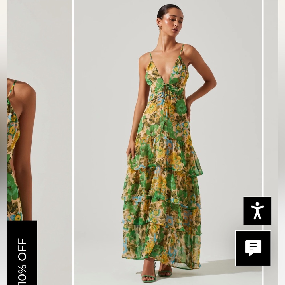 ASTR ANEIRA FLORAL TIERED MAXI DRESS